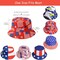 6 Pack 4th of July Bucket Hats - Reversible American Flag Party Hats - Red White and Blue USA Patriotic Accessories for Adults and Teens - Memorial Day and Veterans Day Supplies